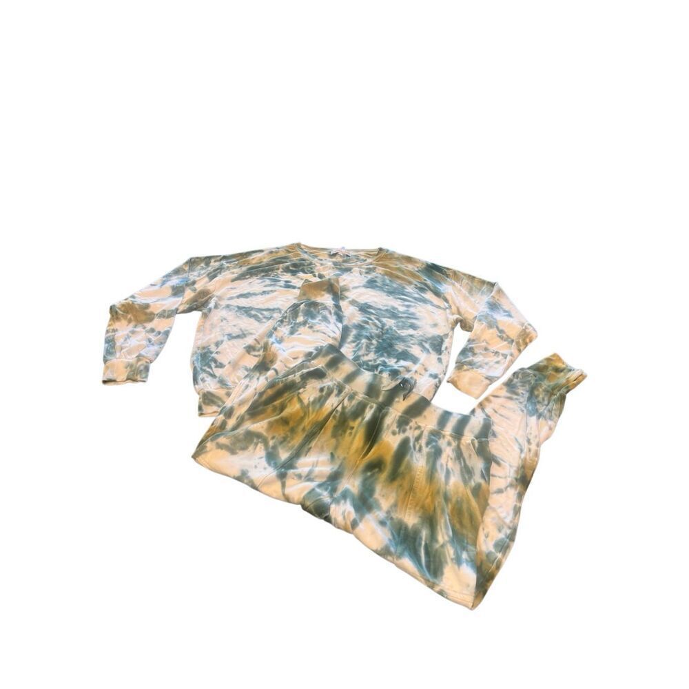 Young Fabulous & Broke Women's Tie Dye Matching Set Orange Teal Sz L Top M Pants